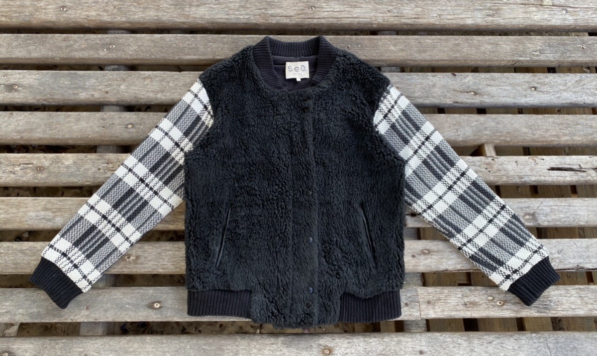 Made In Usa - ŠÊÄ Crochet Sleeves Sherpa Fleece Jacket Made in USA - 1