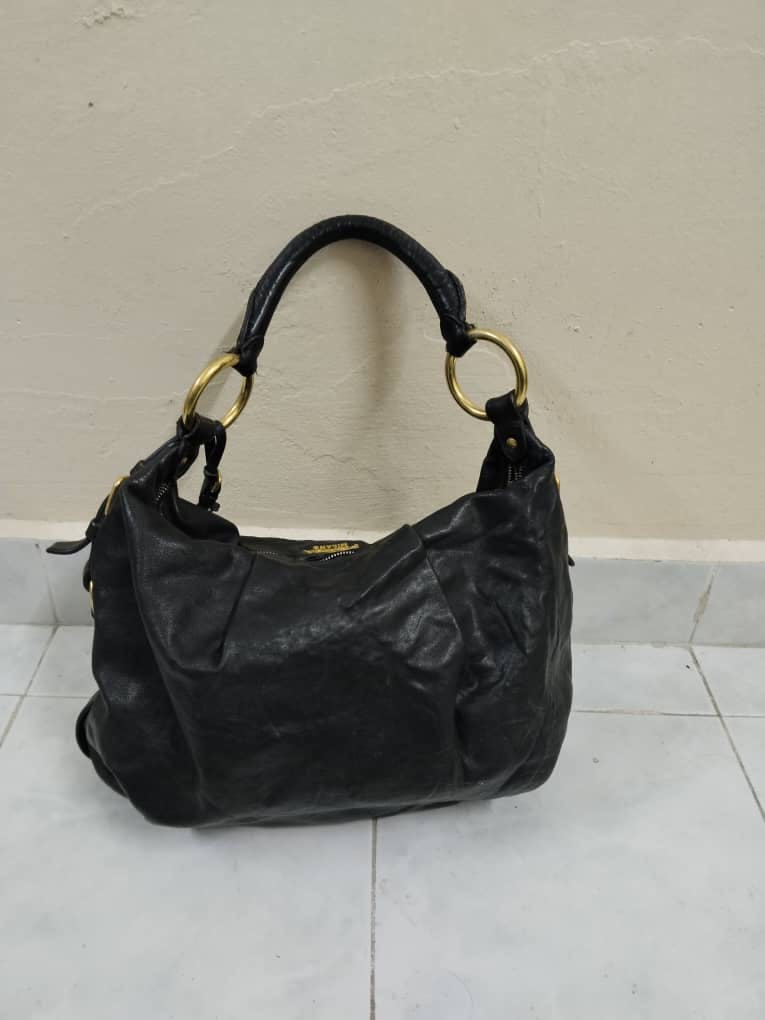 Prada Cleo brushed leather shoulder bag with flap White 3D model