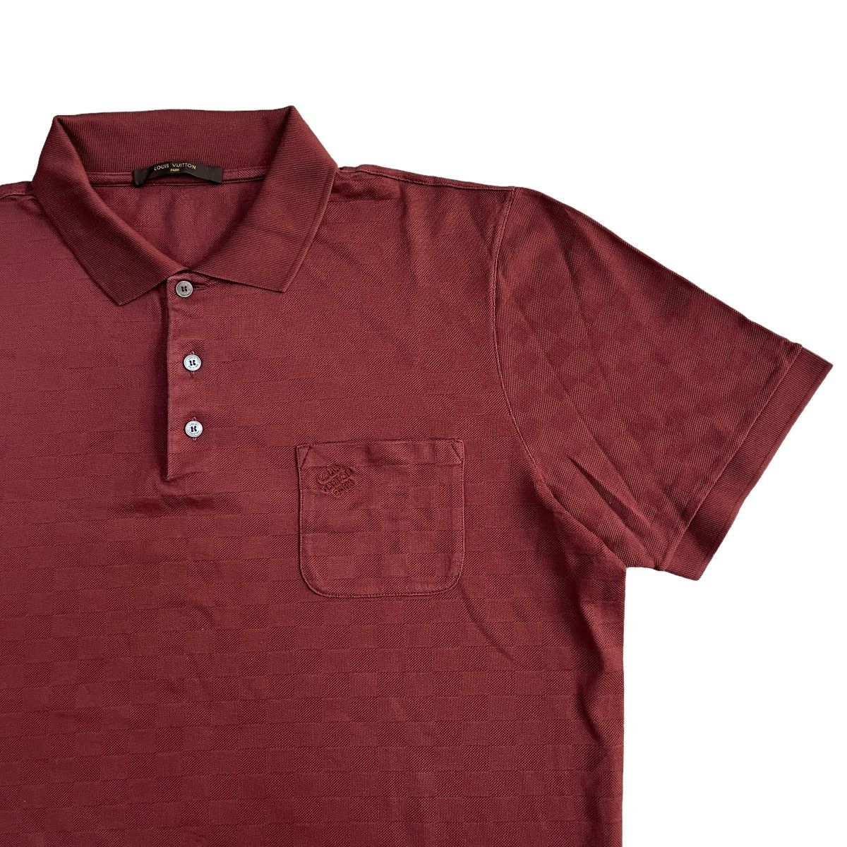 Louis Vuitton Damier Polo Maroon Shirt sz XXL - 1