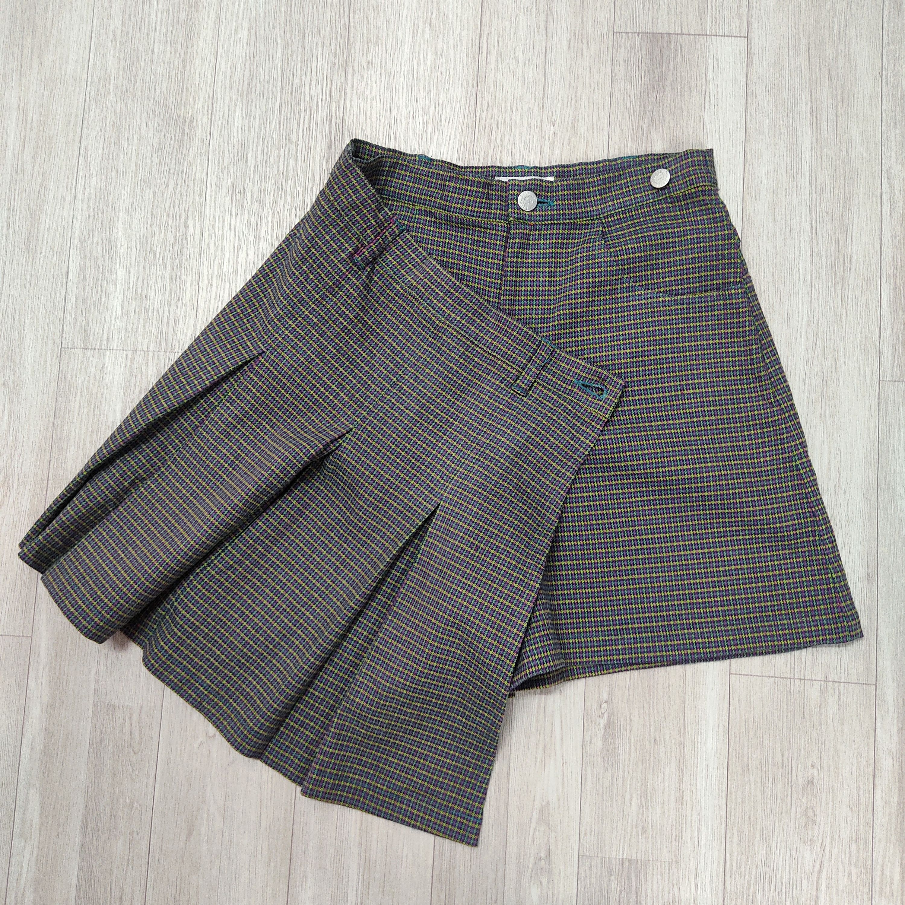 Japanese Brand - ANGEL BLUE Pleated Tartan Checkers Short Pants Skirt - 4