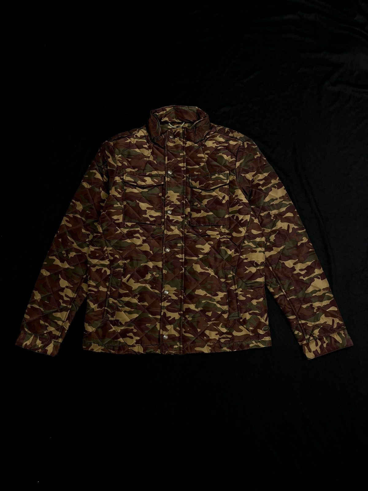Rare Scotch & Soda Camouflage Quilted Jacket X-Large New - 1