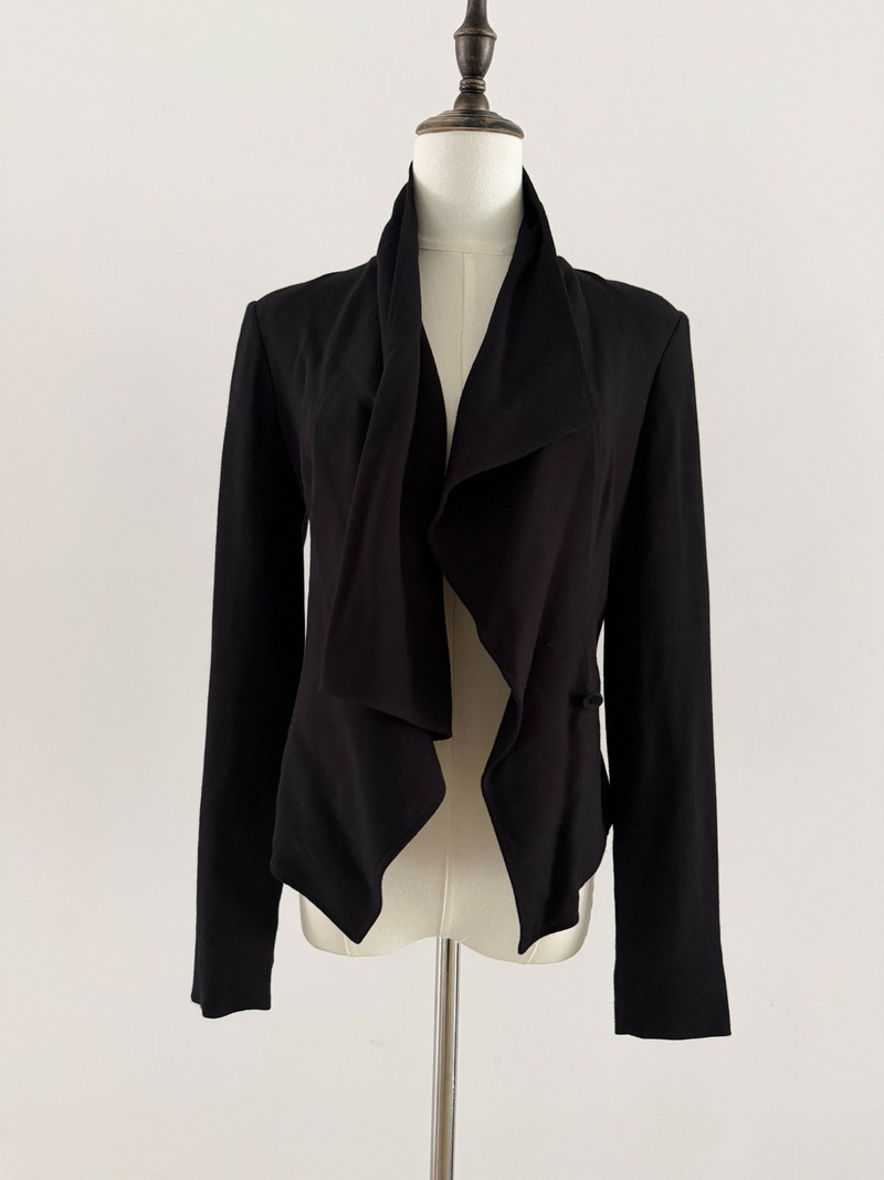 Helmut Lang Asymmetric Lapel Blazer Black - 1