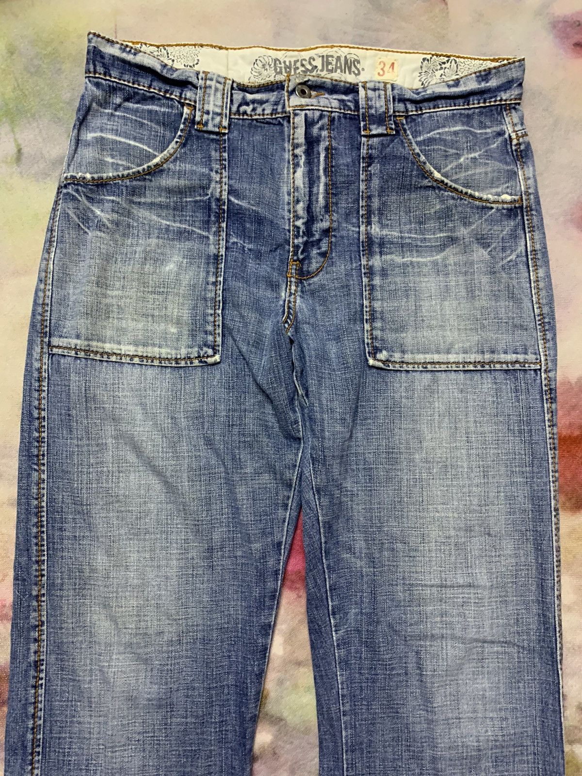 Flare Vintage Guess Jeans Washed Denim - 4