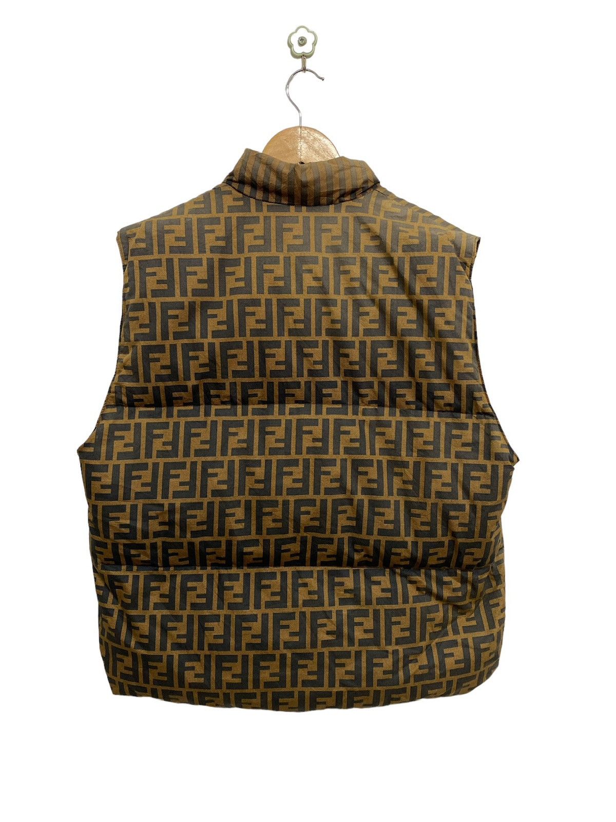 Vintage Inspired FENDI Zucca Monogram Puffer Vest Jacket - 1