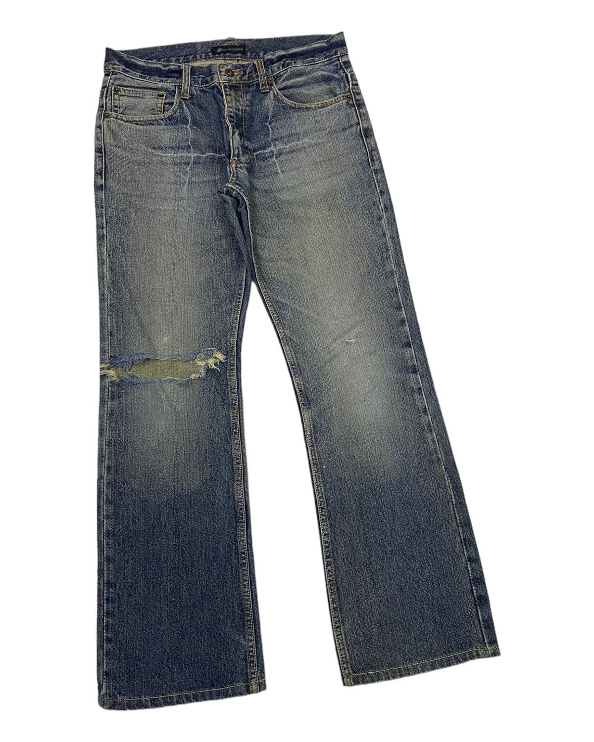 Archival Clothing - FLARED🔥ROOT THREE DISTRESSED DENIM JEANS - 3
