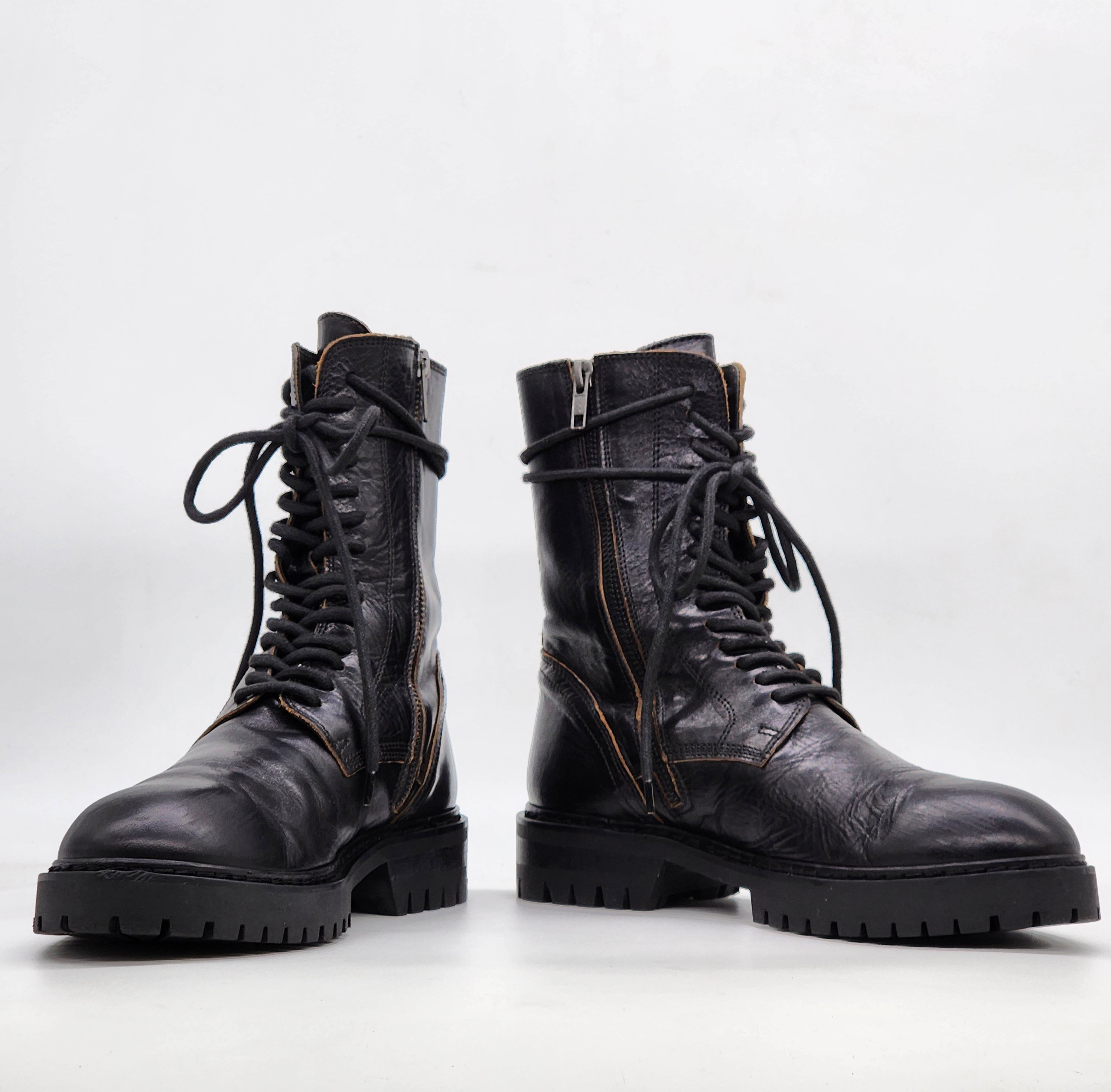 Ann Demeulemeester - Tucson Nero Lug Sole Combat Boots - 1