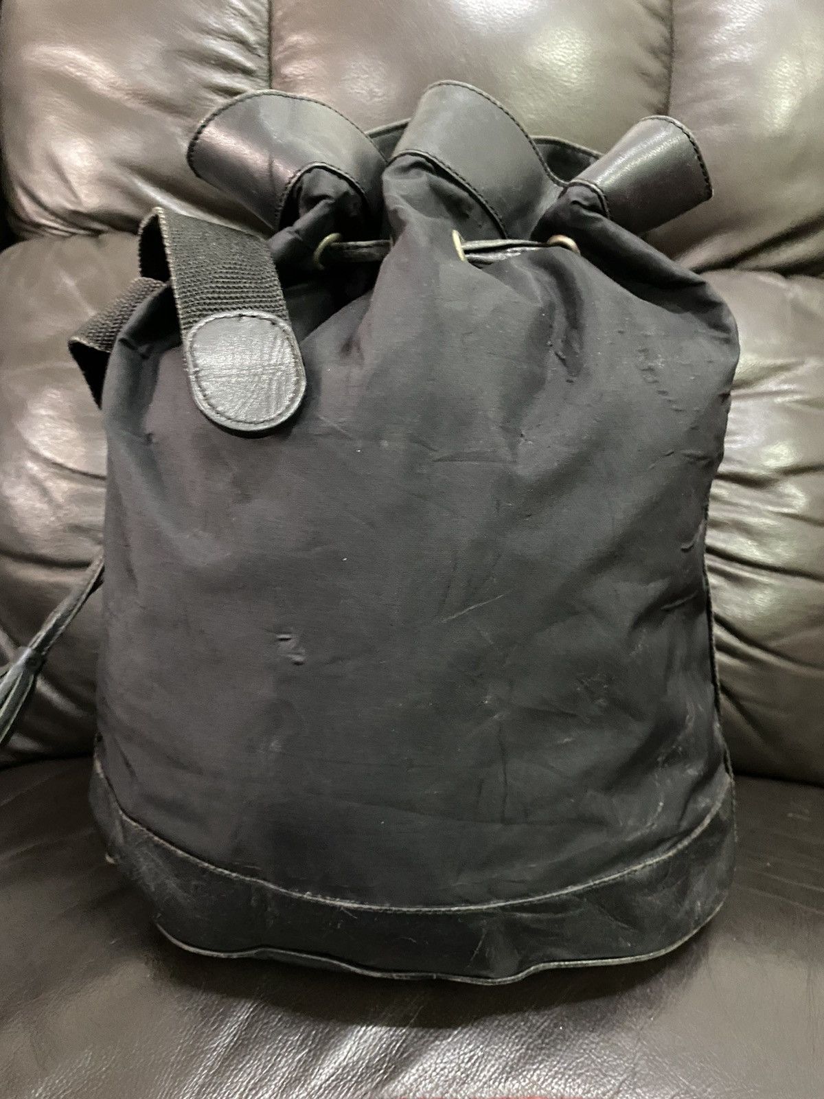 Authentic Moschino Bucket Nyalon Shoulder Bag - 7