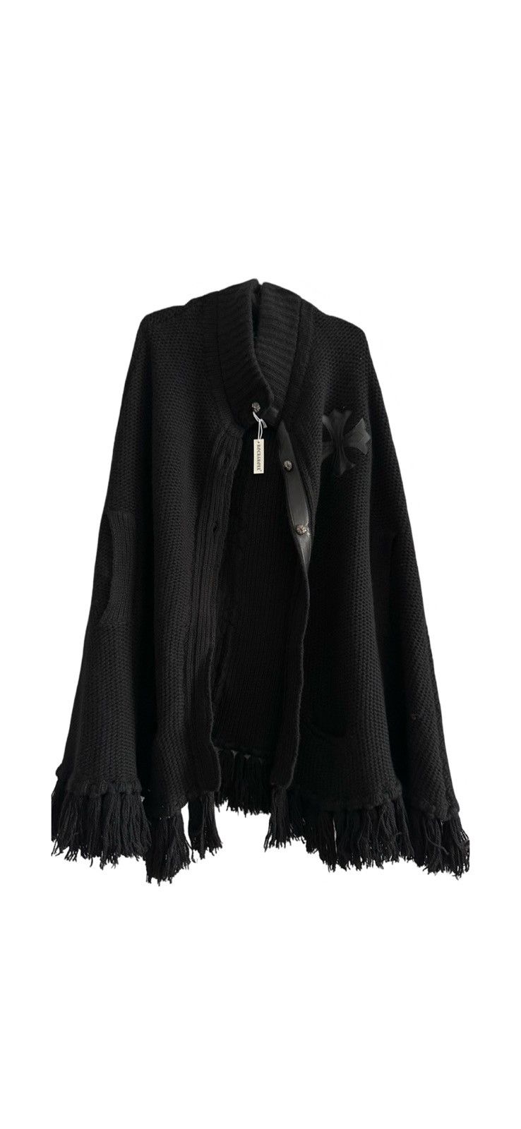 Leather Plus cross patch cloak cape - 2