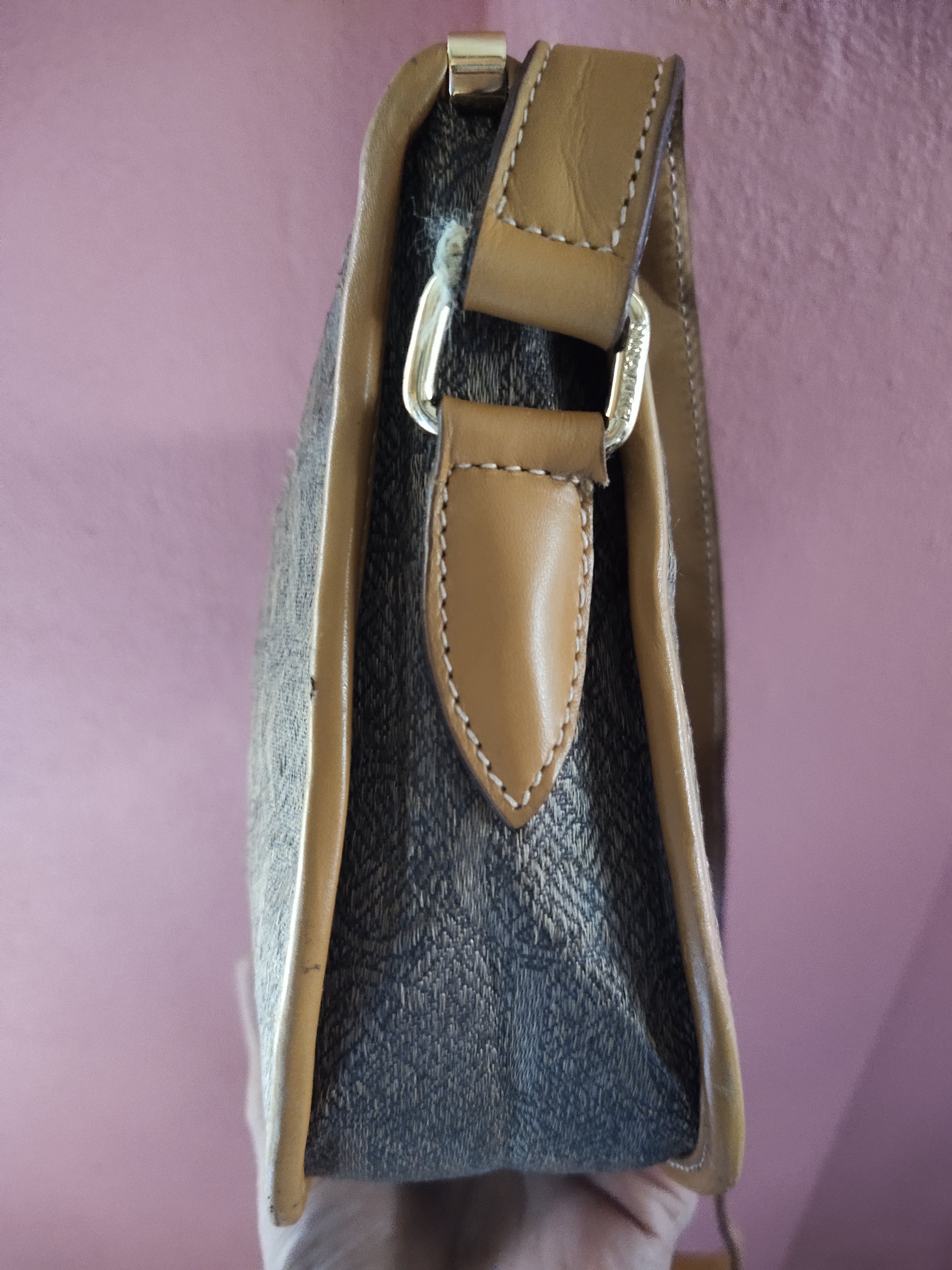 Vintage gucci canvas x leather satchel bag - 12