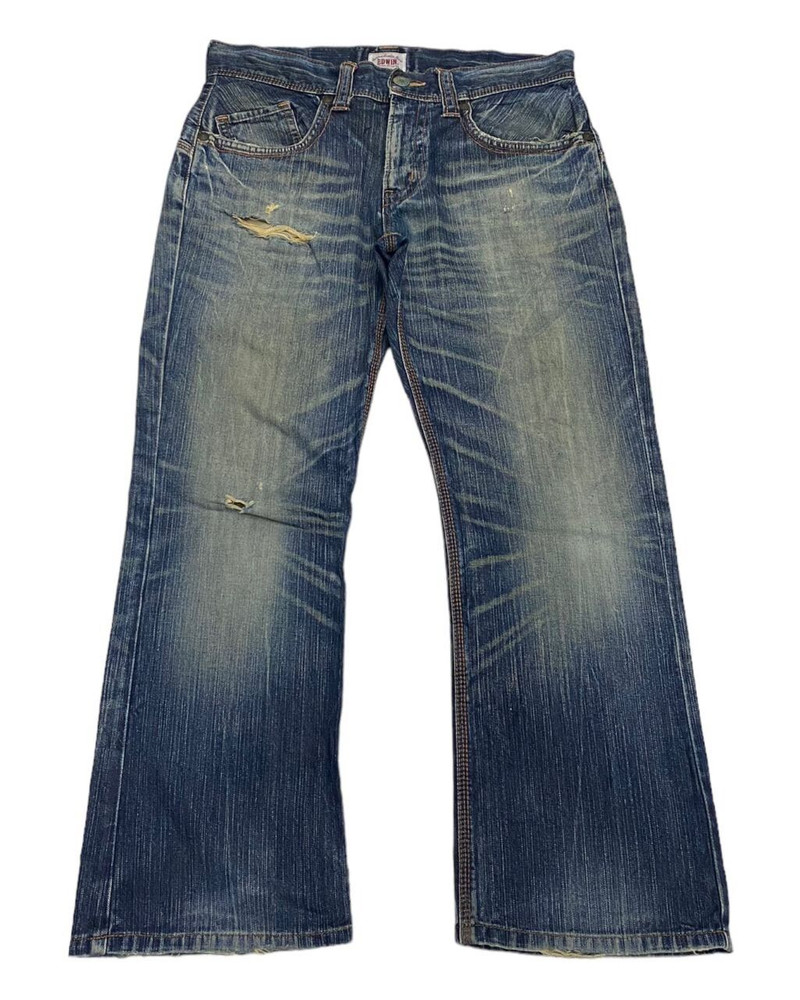 FLARE🔥EDWIN EXCLUSIVE VINTAGE DENIM FLARED BUCKLE BACK - 1