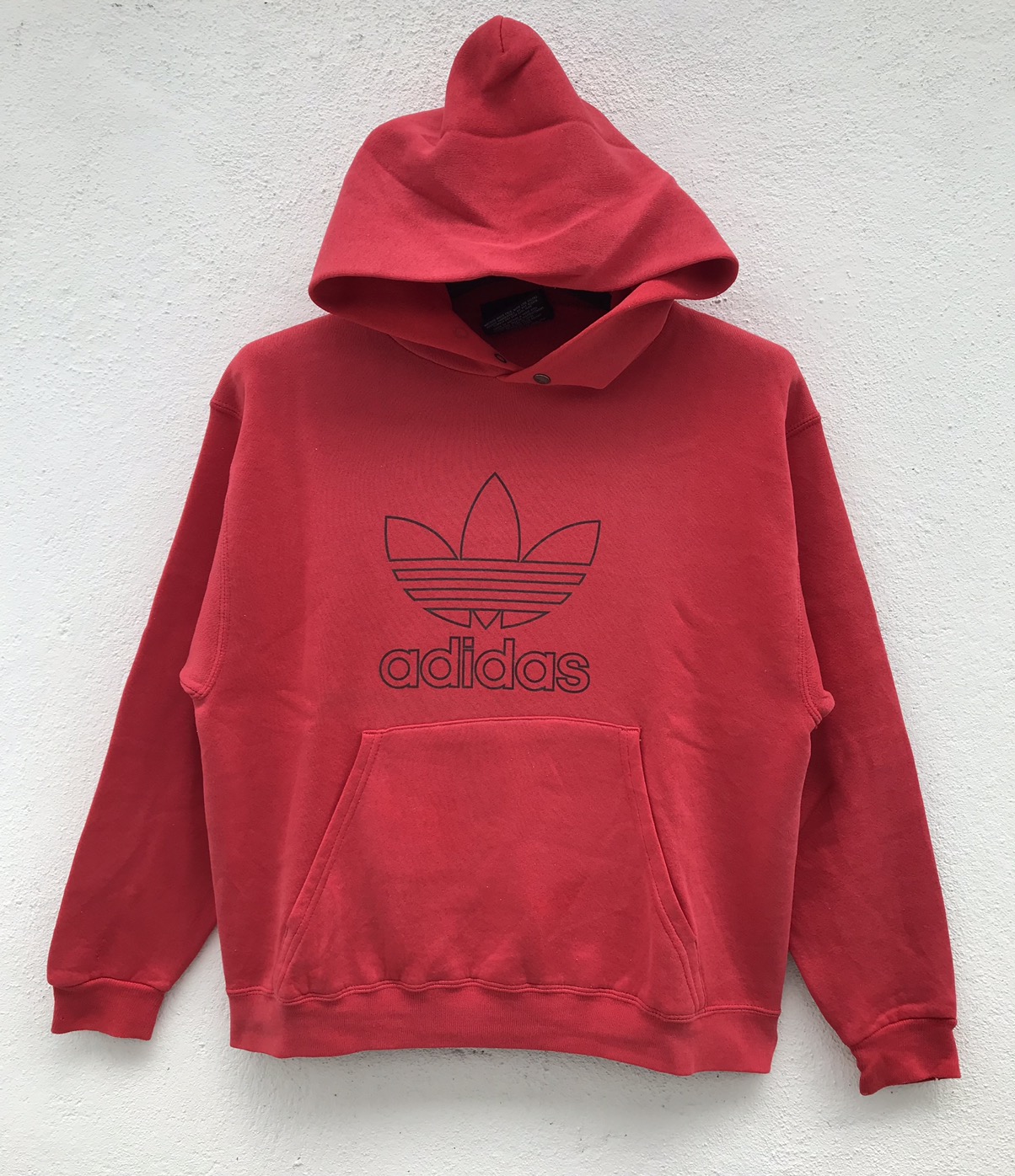 Made In Usa Adidas Trefoil Big Logo Hoodie Sweatshirt - 1