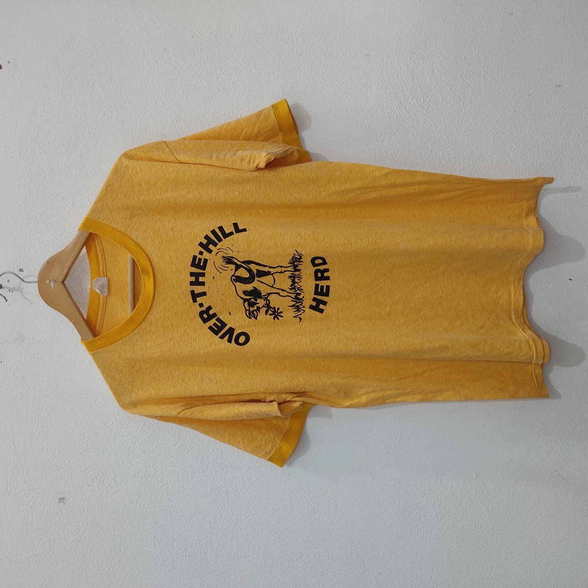 American Vintage - 70s 80s Spruce Over The Hill Cow Herd Ringer Tshirt - 1