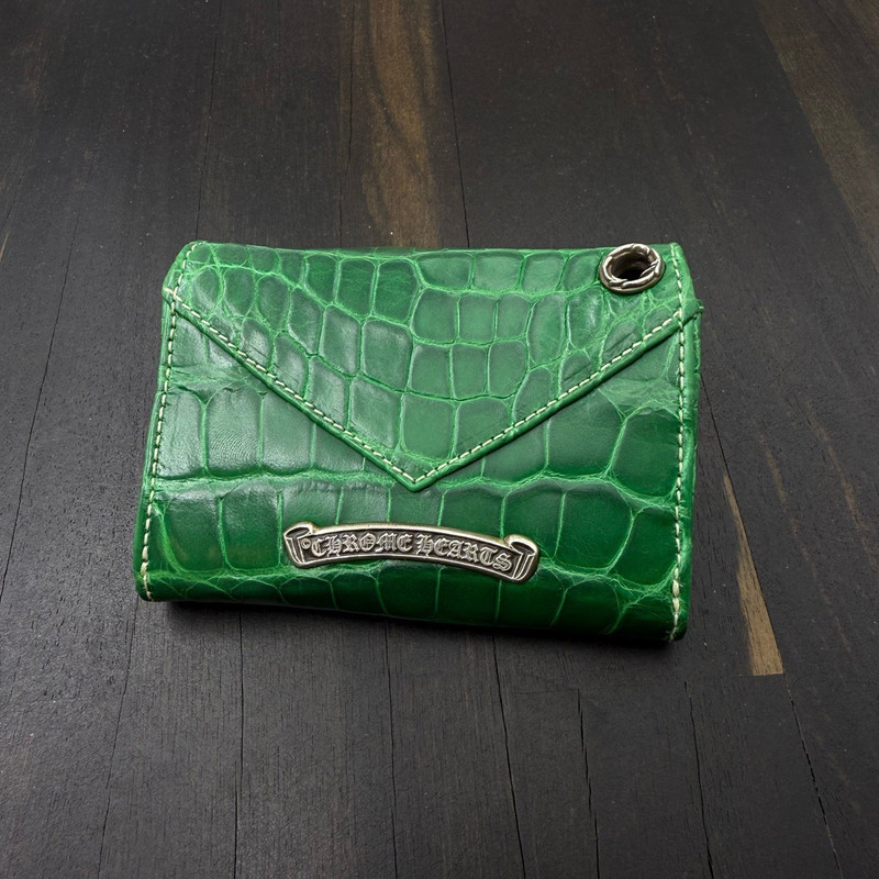 Chrome Hearts Chrome Hearts Green Crocodile Card Holder