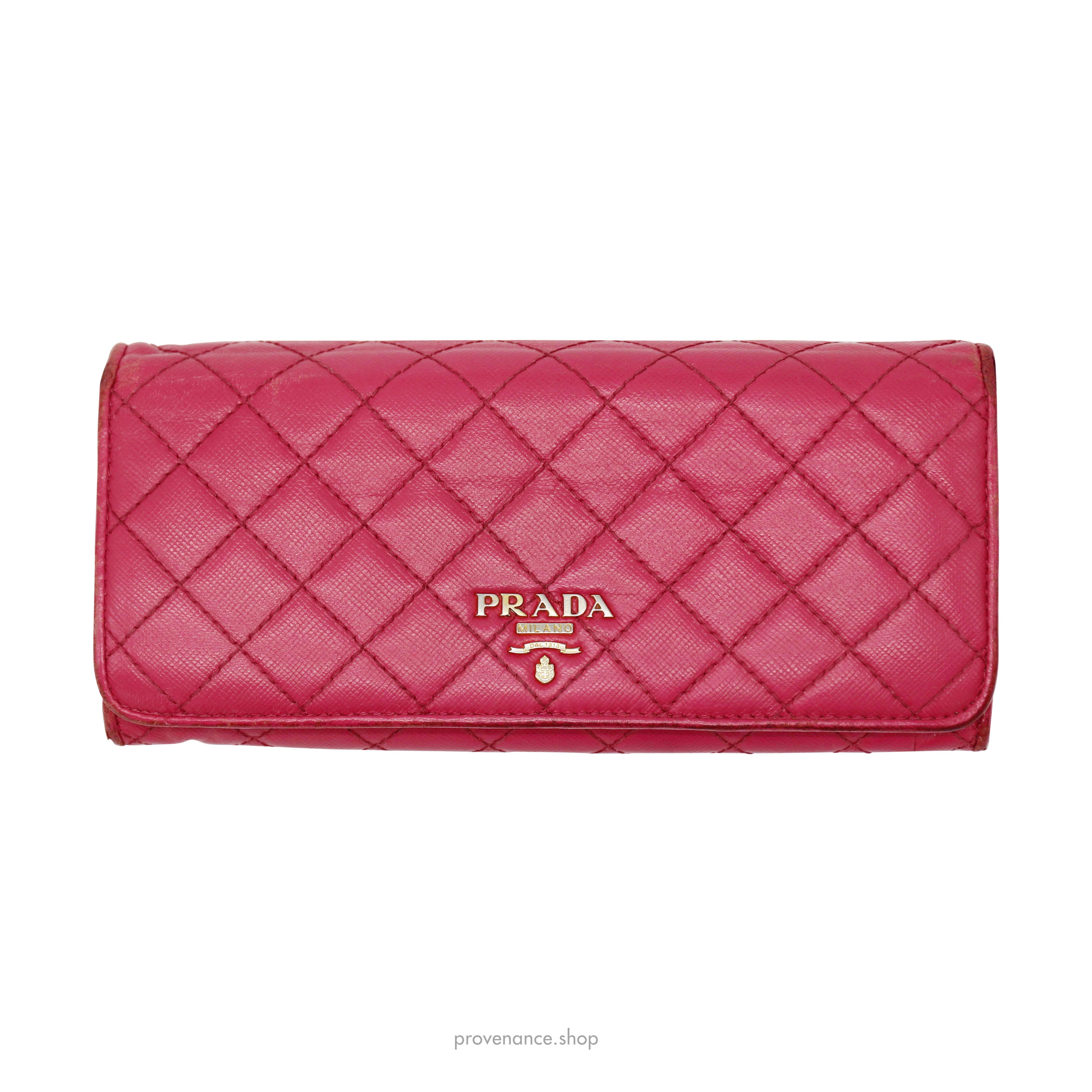 Prada Long Wallet - Pink Quilted Saffiano Leather - 2