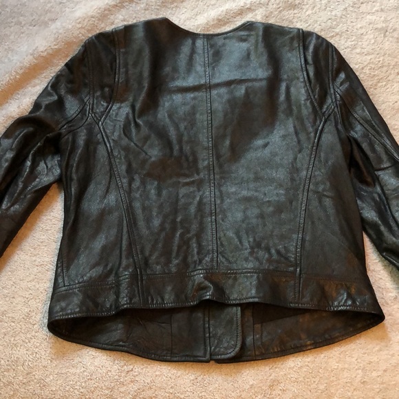 Theory Fida Black Genuine Leather Moto Jacket - 12