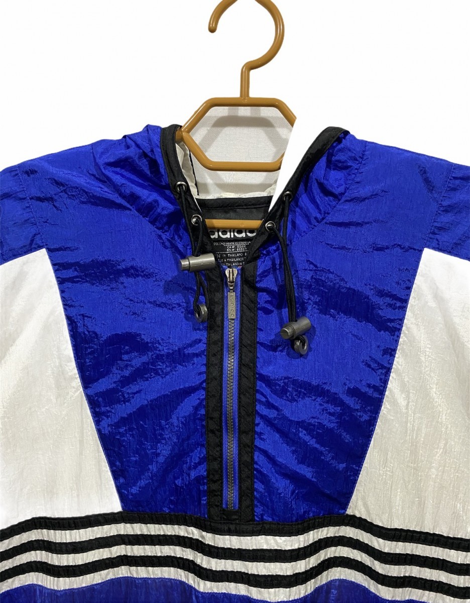 Vintage 90's Adidas Pullover Hoodie Nylon Track Jacket - 9