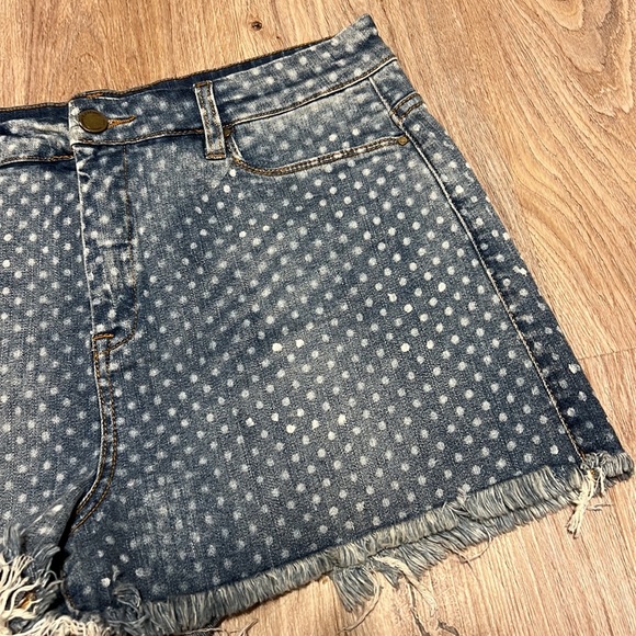 Blank NYC - Black NYC Polka Dot Frayed Hem Shorts - 2