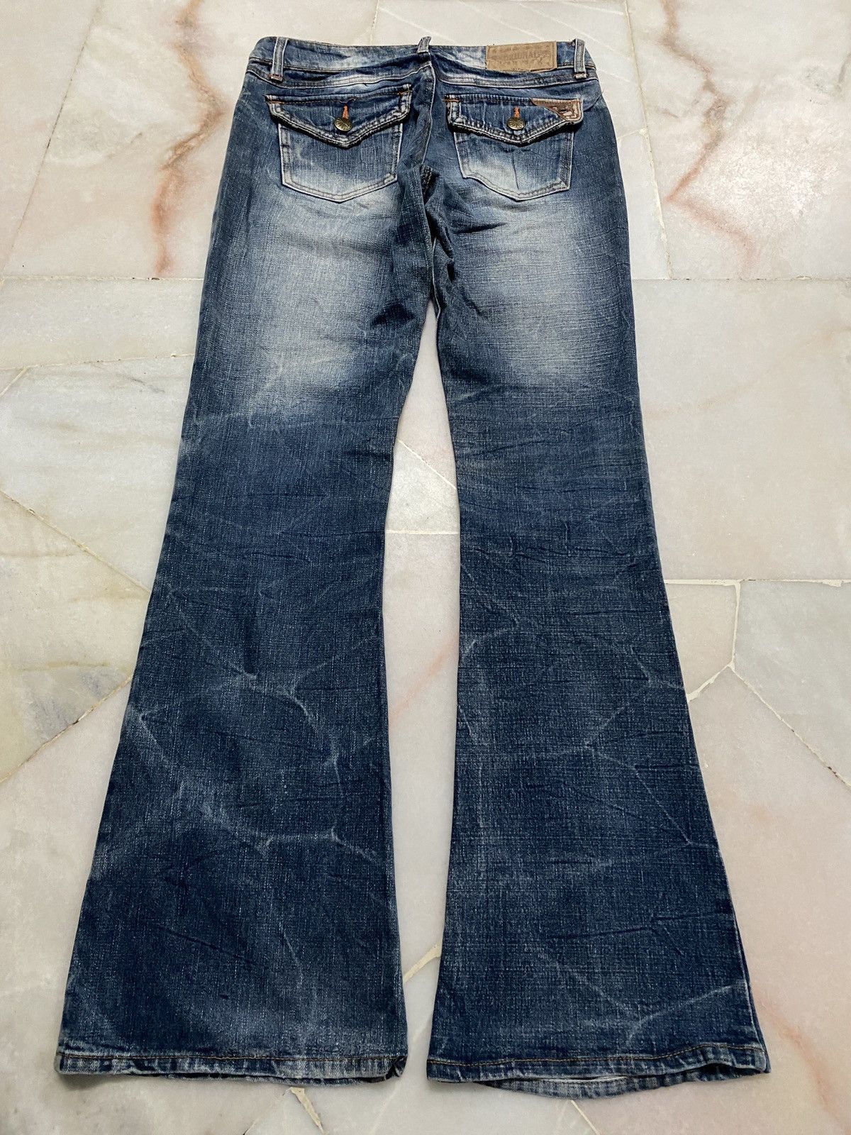 💥Flare💥Vintage Japanese Sick Washed Faded Jeans Distress - 16