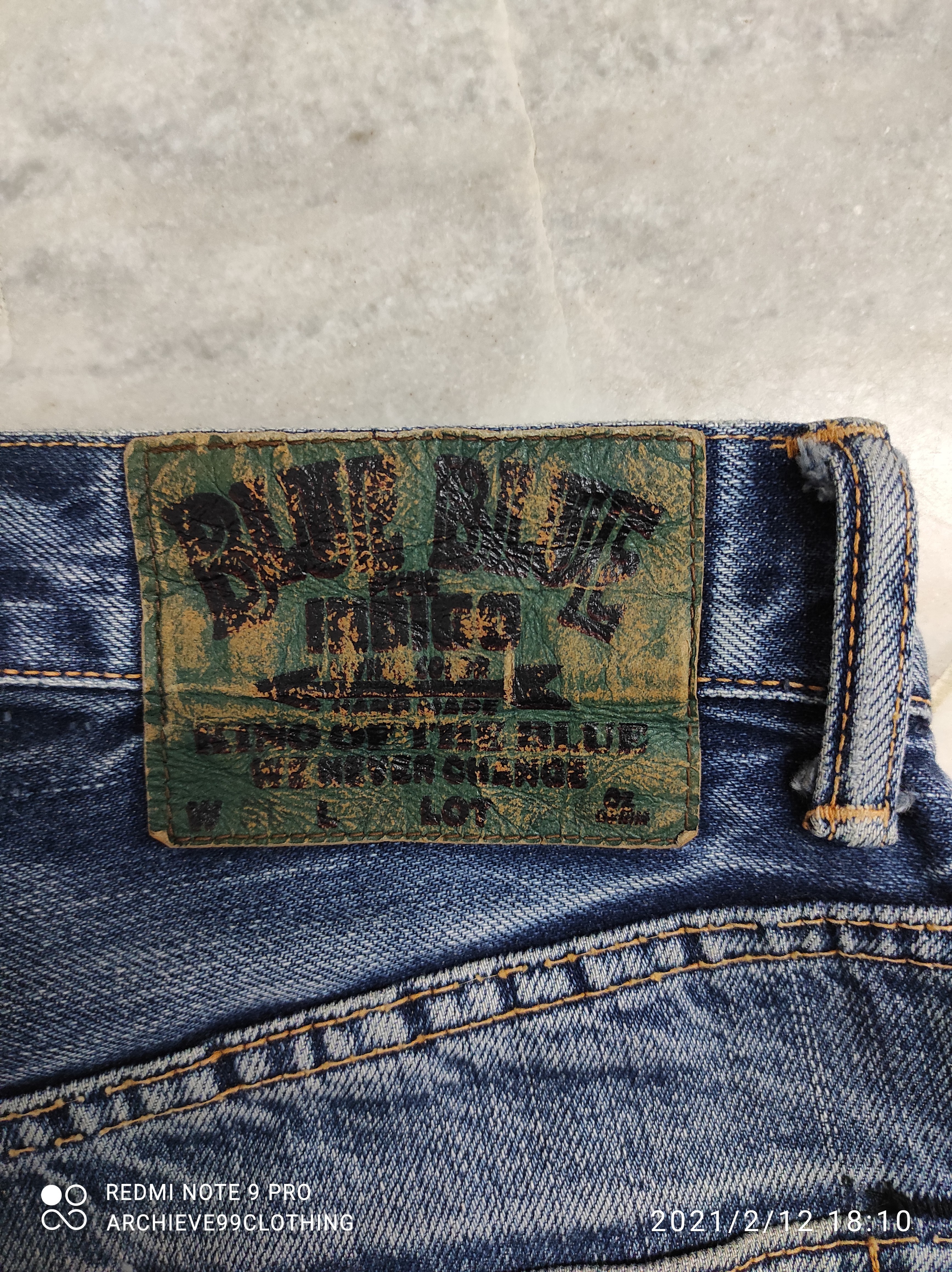 Hollywood Ranch Market - Blue Blue The Indigo Hand Made Reconstruction denim pants - 3
