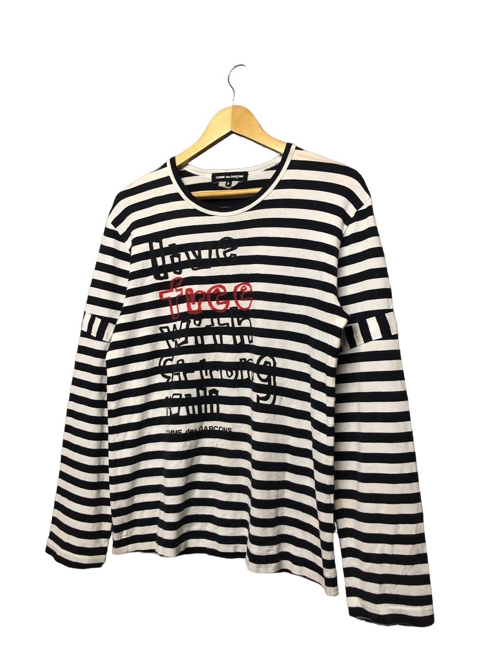 Rare🔥Cdg Poem *Live Free With Strong Wili*Striped Tee - 5