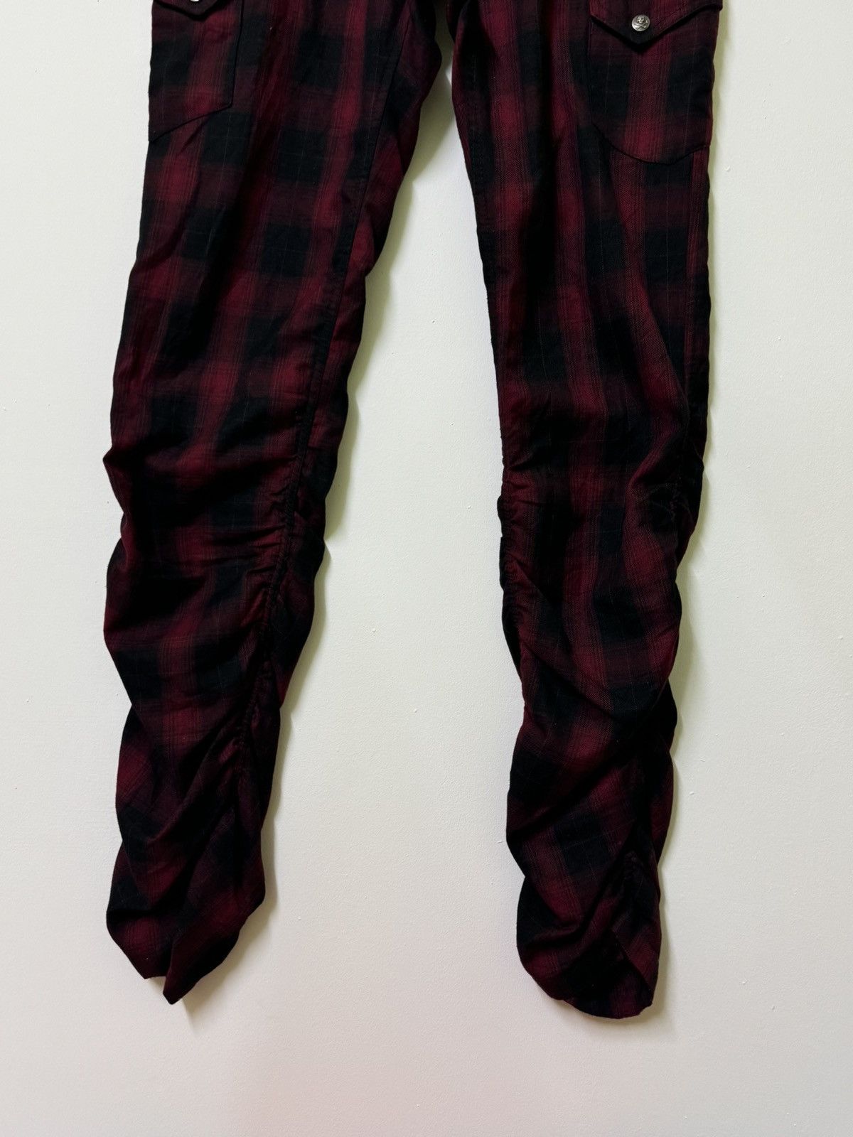 VINTAGE PLAID TARTAN DOUBLE FOCUS STACKED PANT - 5