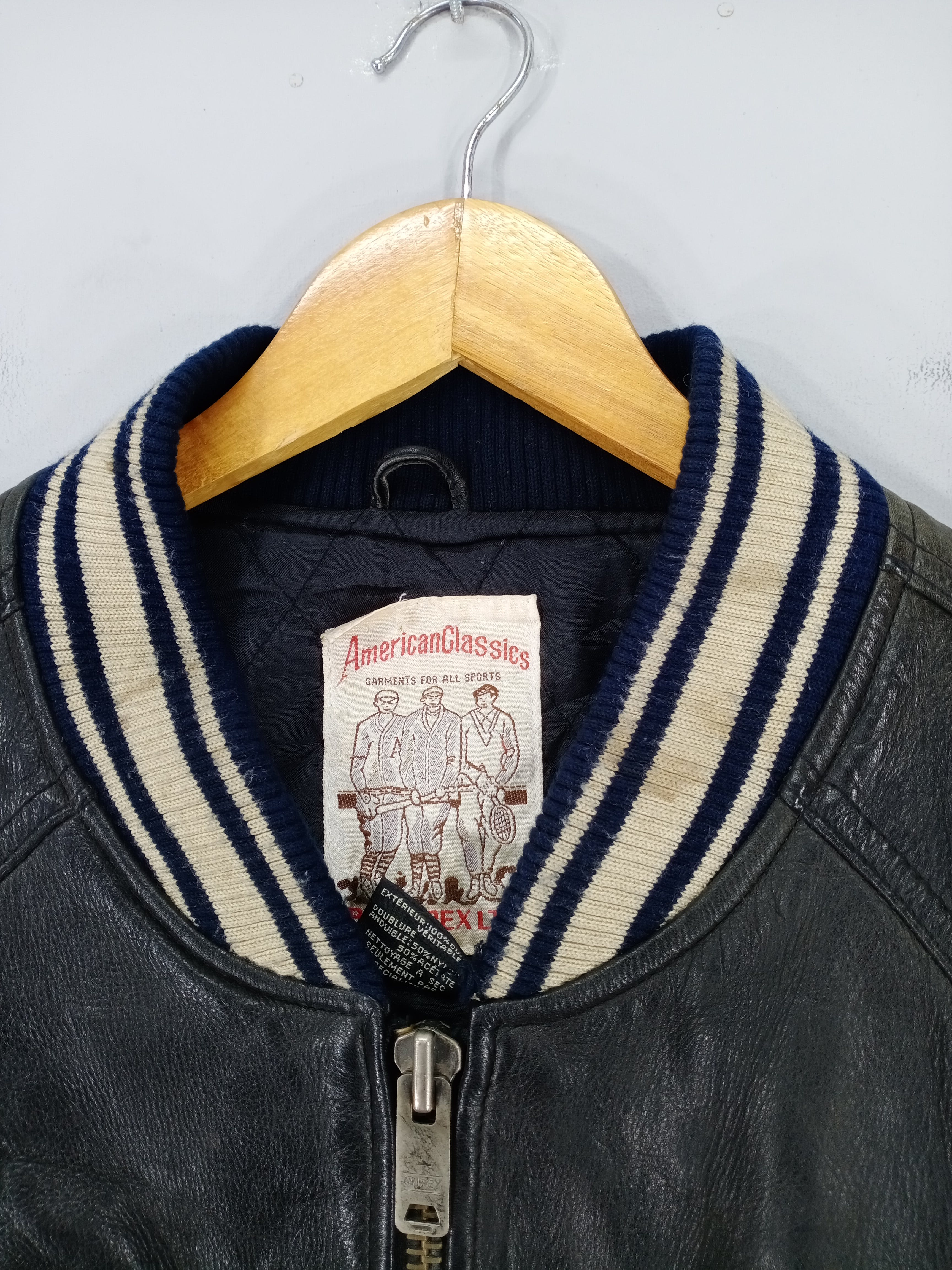 💥RARE💥Vintage Avirex Usa Spell Out Varsity Leather Jacket - 8