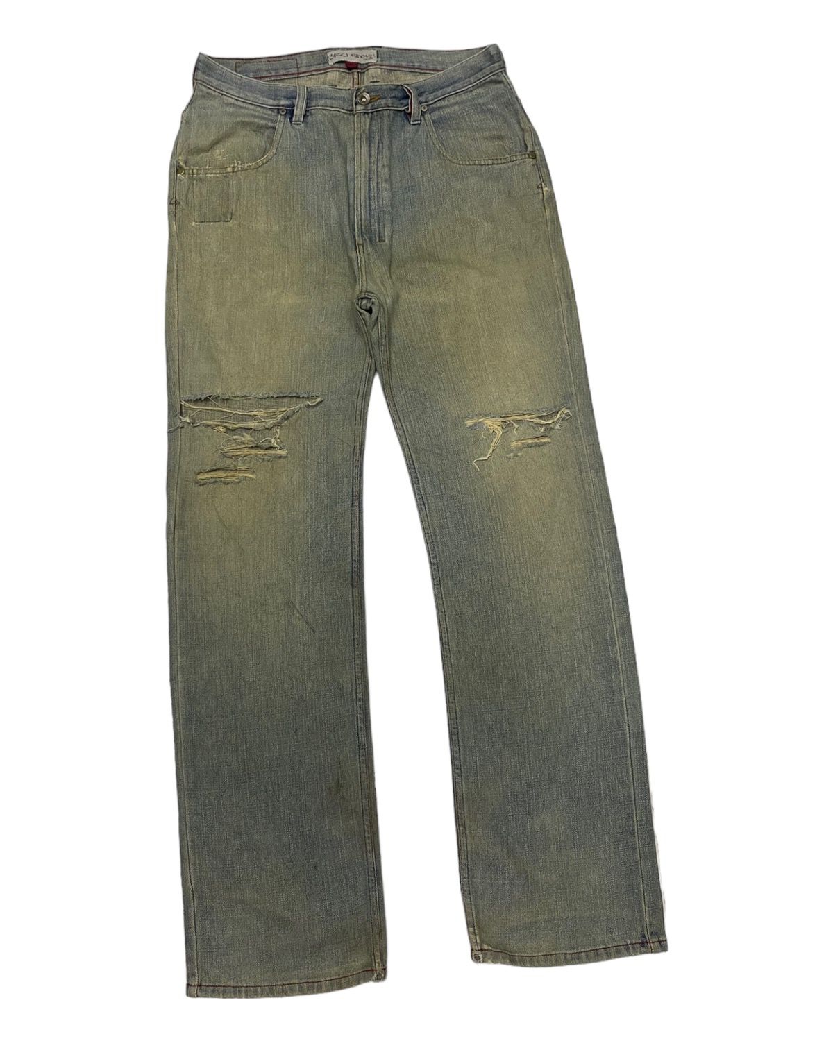 Archival Clothing - 🔥DISTRESSED RUSTY CRU RIDERS RIPS DENIM JEANS LGB STYLE - 2