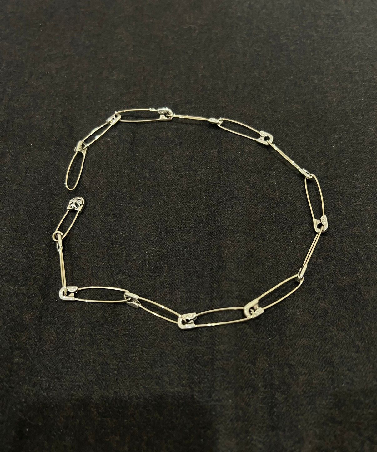Safety pin necklace bracelet choker - 1