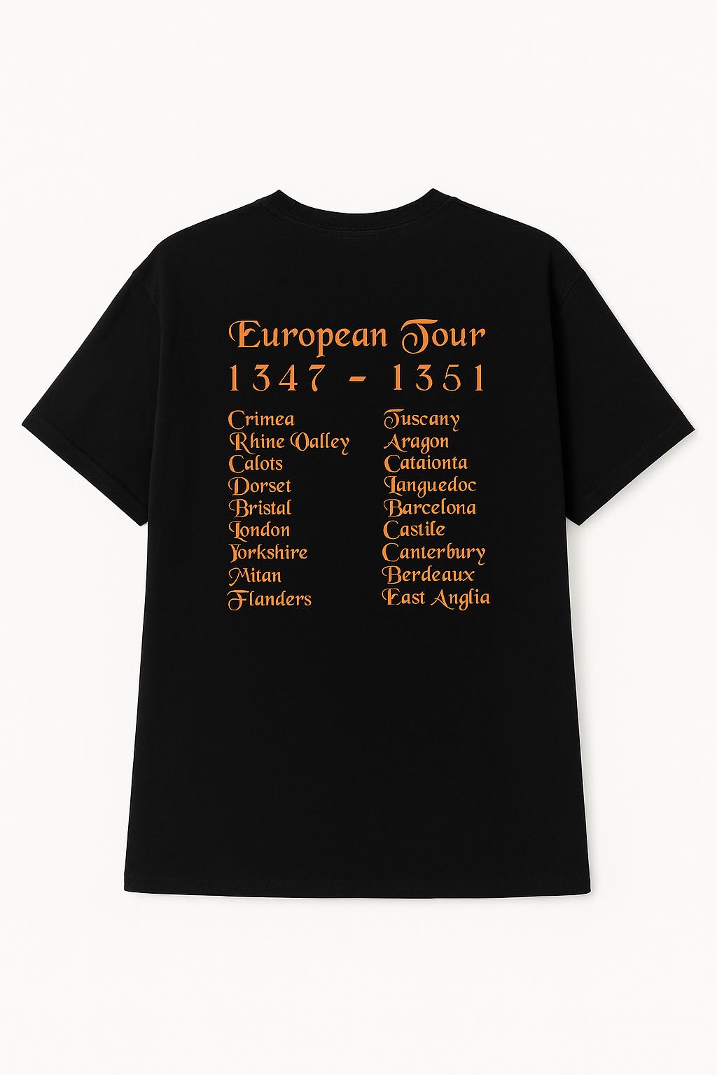 Black Death European Tour 1347–1351 T-Shirt – Plague Rat Graphic Tee Gildan XL – Medieval History Parody  - 5