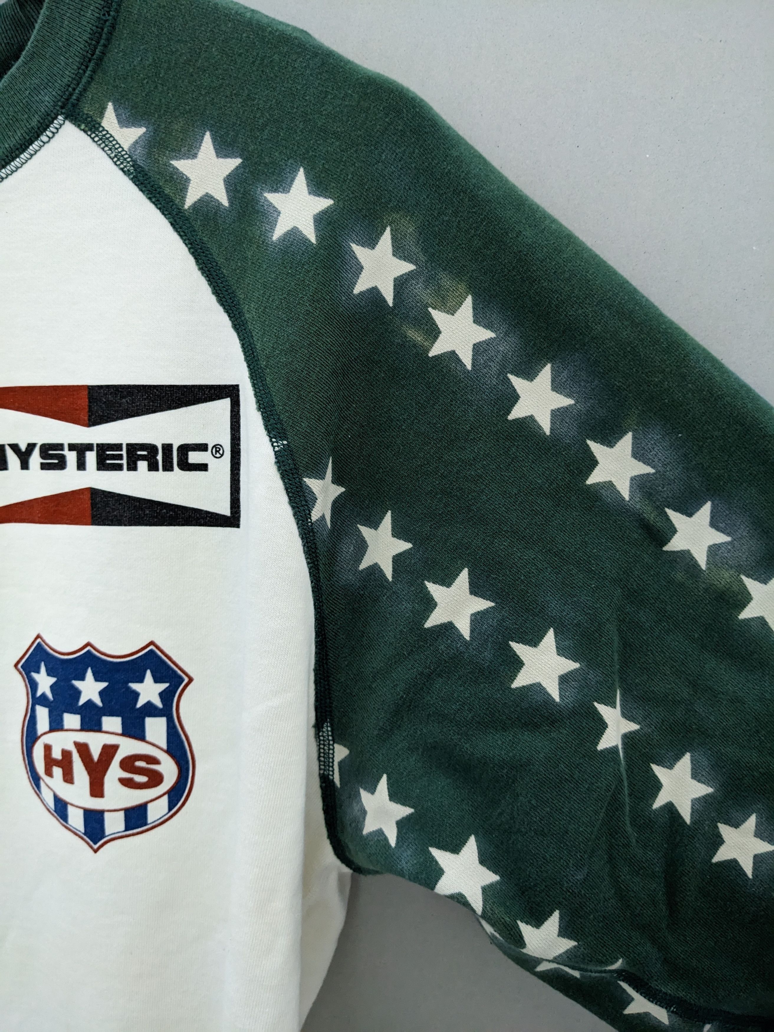 Hysteric Glamour Spellout White Green Stars Sweatshirt - 3