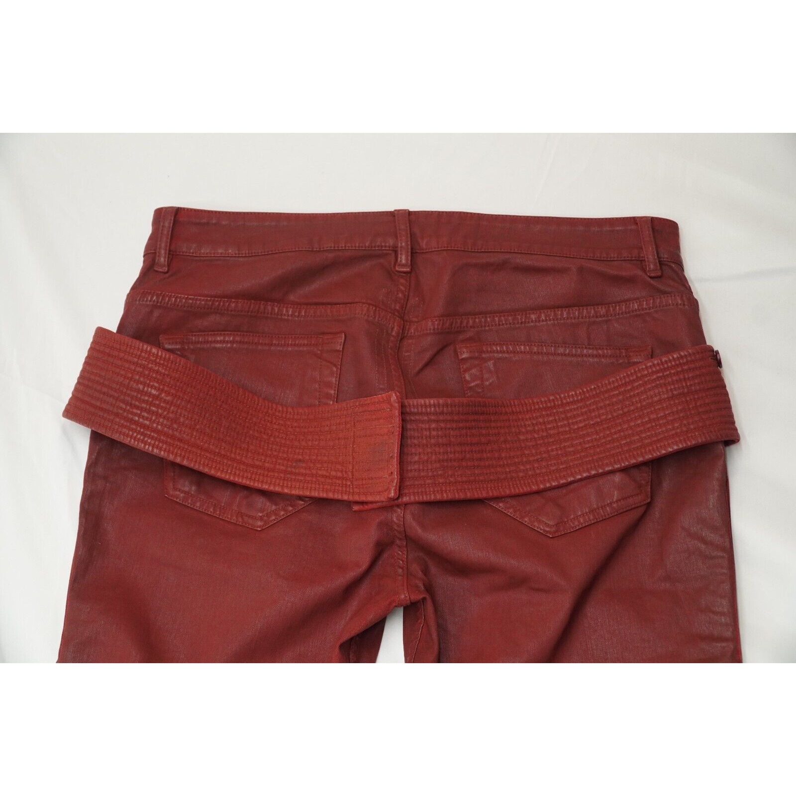 SS21 Easy Creatch Cut 33 Wax Trouser Cargo Pants Dark Cherry - 9