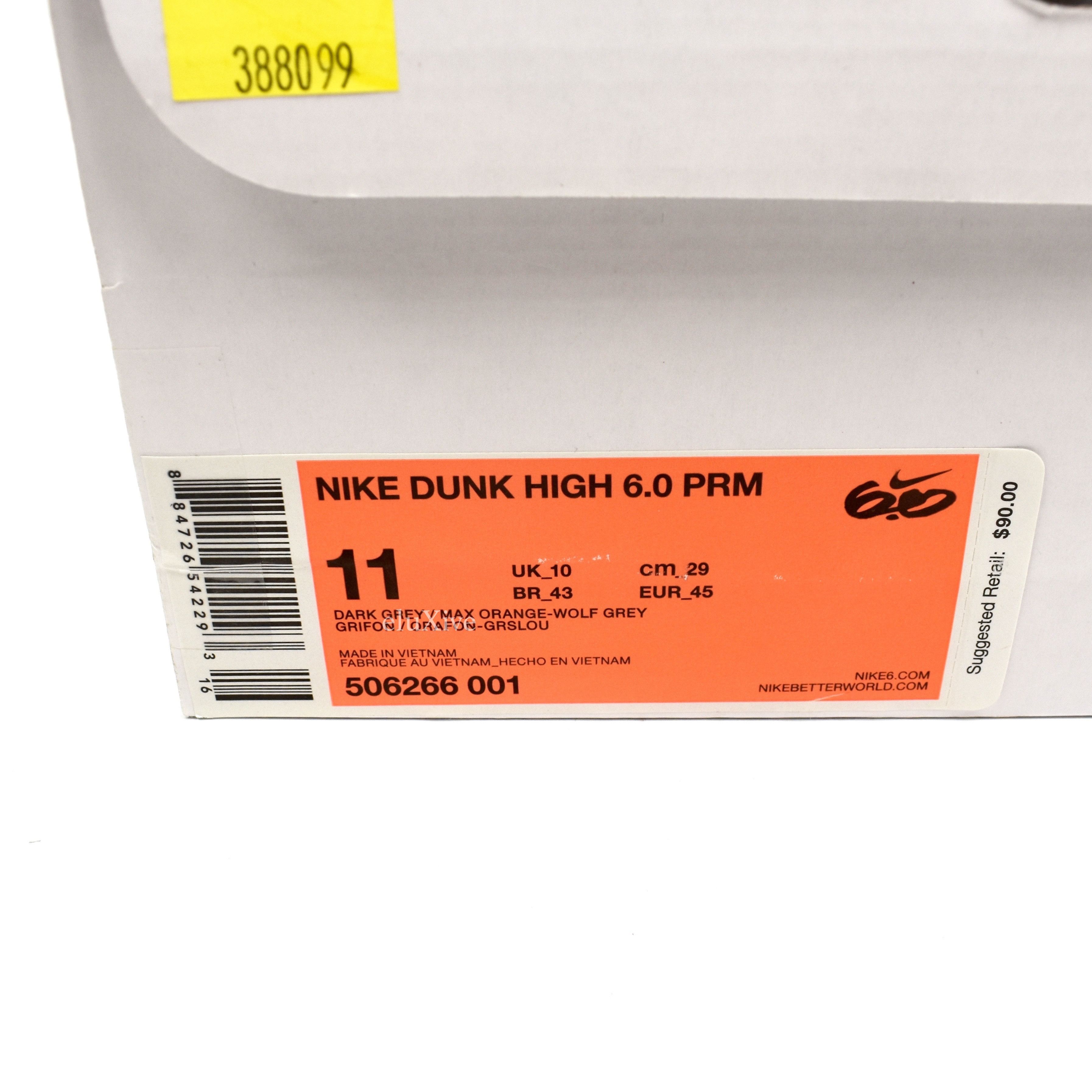 Dunk High 6.0 PRM Gray Max Orange DS - 12