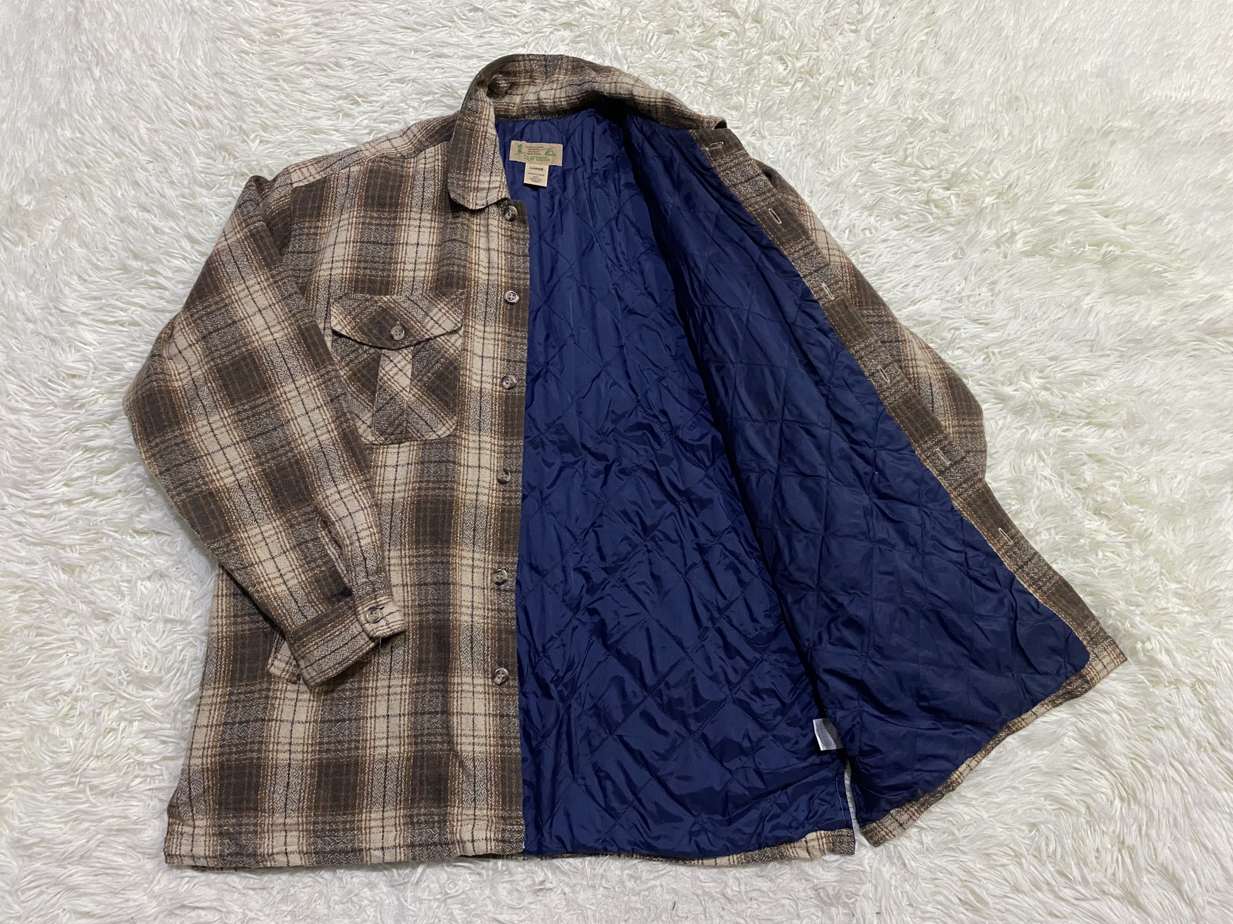 Flannel - Trav'ers AW-1 Checked Wool Blend Quilted Flannel - 4