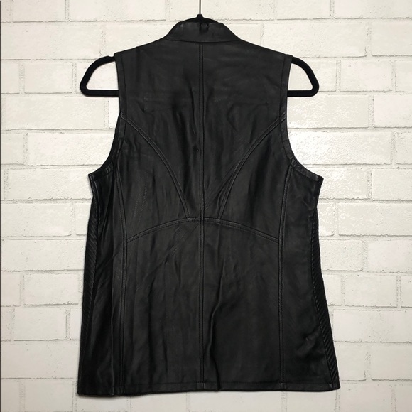 Bagatelle Textured Black Faux Leather Drape Vest - 5