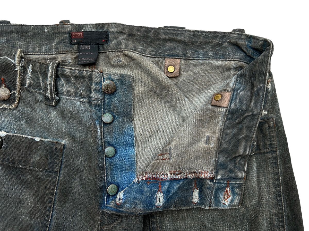 Rare🔥Diesel MultiPocket Distressed Baggy Bondage Jeans 34x34 - 11