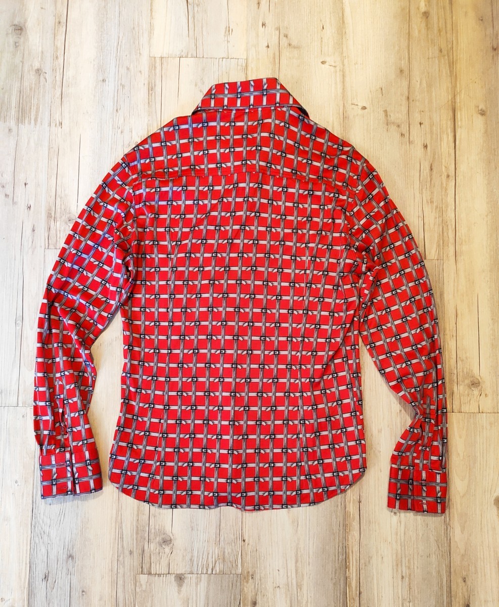 GRAIL! Belt pattern long collar shirt.Like Dior or Gucci - 3