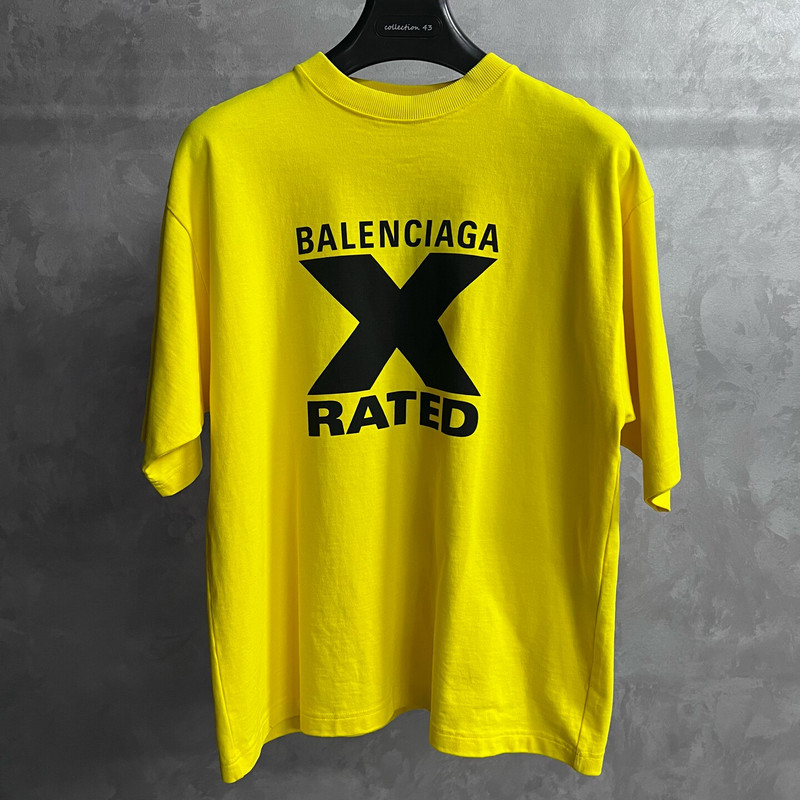 Balenciaga Yellow Pattern-Print Crewneck Short-Sleeve T-Shirt - 1