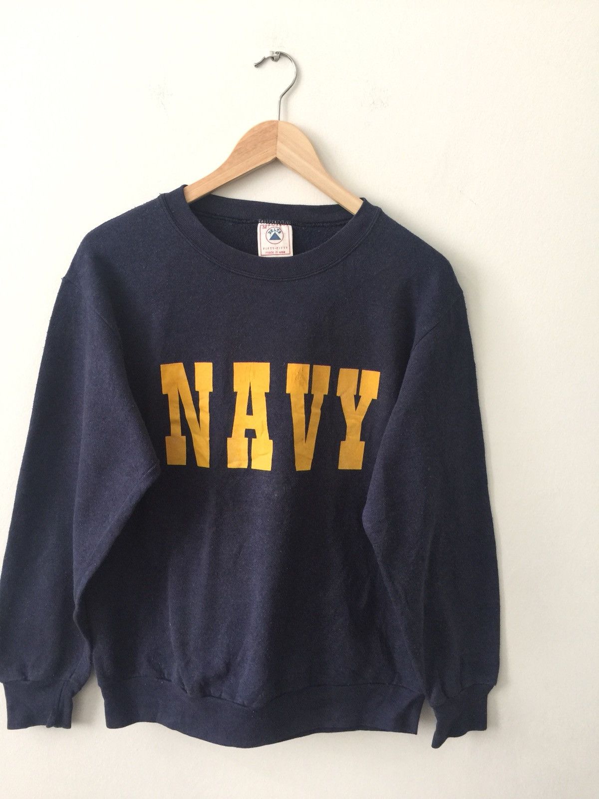 80’s Navy Delta Fifty-Fifty Material Made In USA Sweatshirts - 1