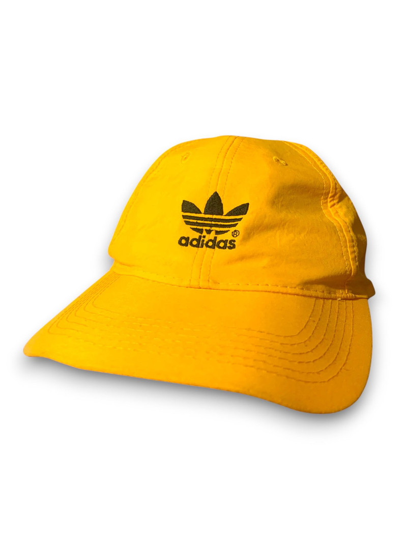 Adidas Trefoil Vintage Nylon Cap Hats Yellow 90s Retro - 1