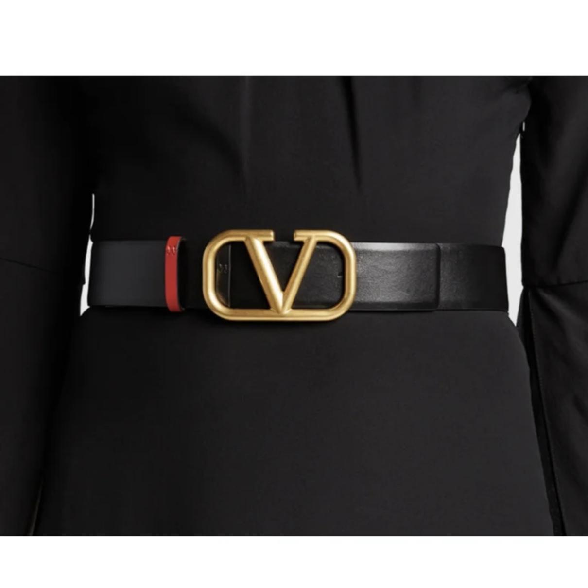 VLogo leather belt - 7