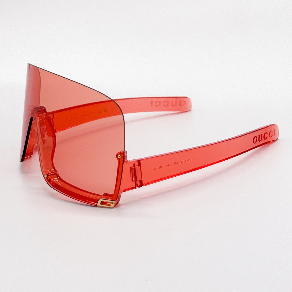 NEW GUCCI GG1631S 001 RED OVERSIZED WOMEN SUNGLASSES - 6