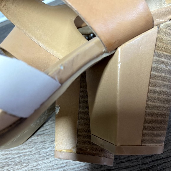 Dolce Vita neutral leather heeled sandals size 8 euc - 3