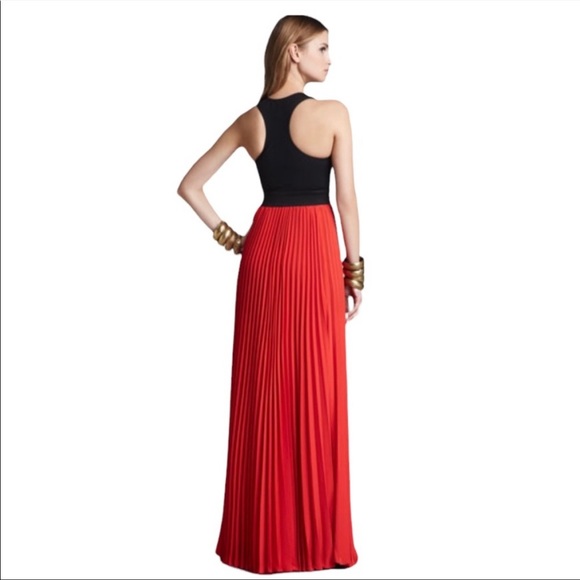 Charming Charlie - Red Pleated Racerback Maxi Dress - 3