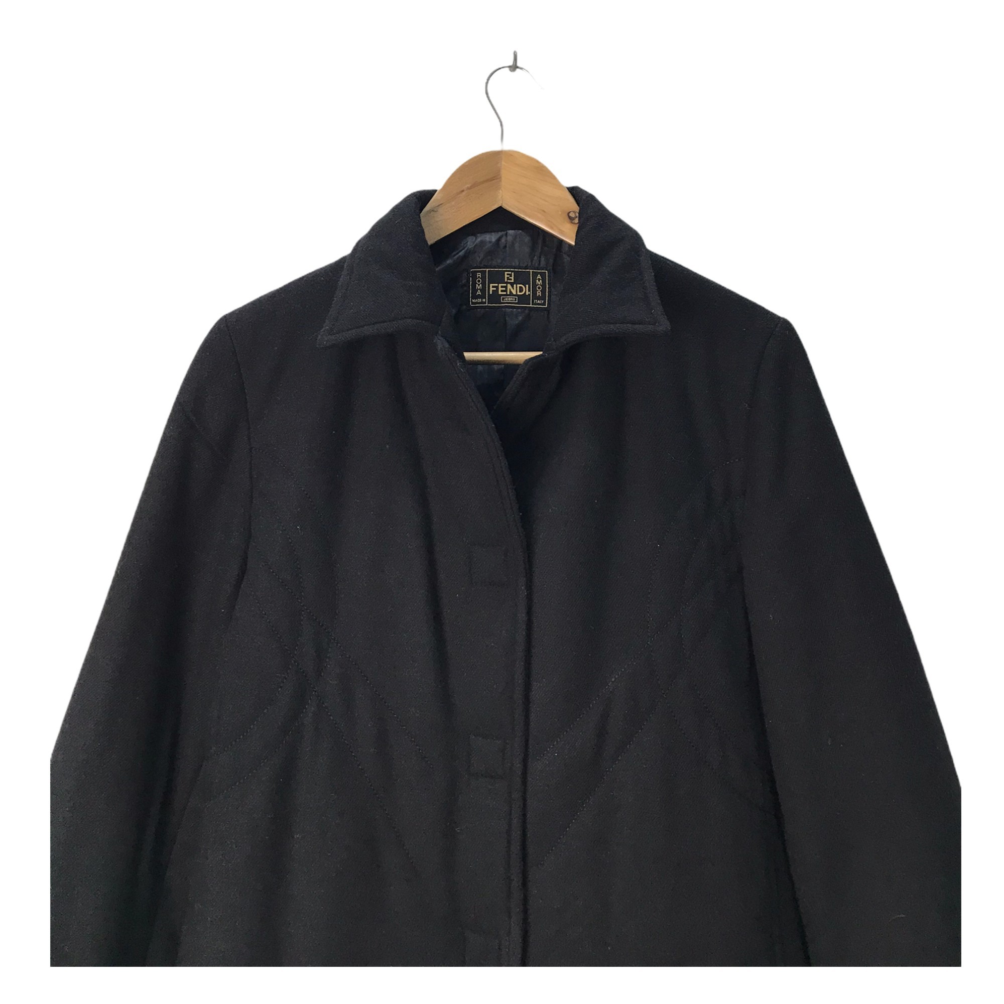 Vintage Fendi Jeans Wool Long Jacket - 4
