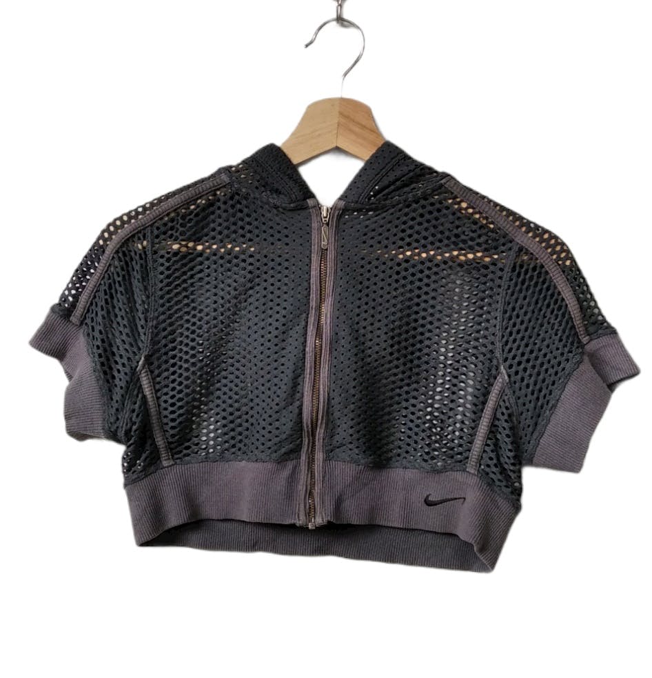 Vintage Nike🔥Crop Top Mesh Hoodie Zipper Jacket/L Asian - 1
