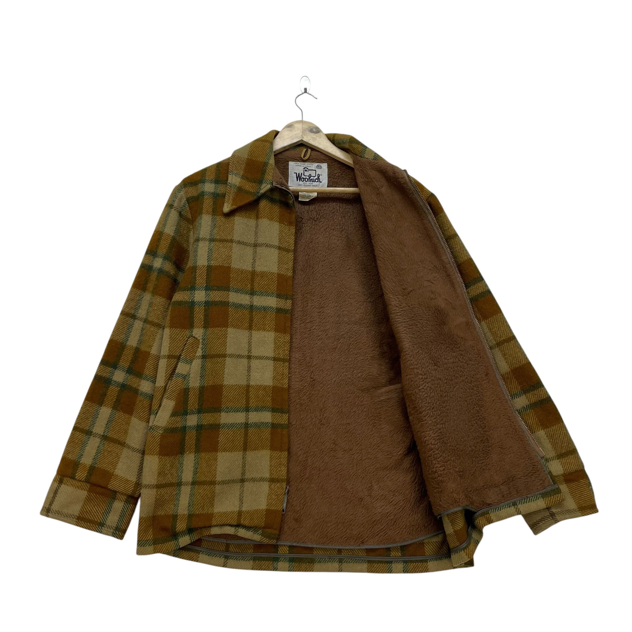 Vintage 60s Wool Rich Made In Usa Pure Wool Checked Warm Jacket - 3