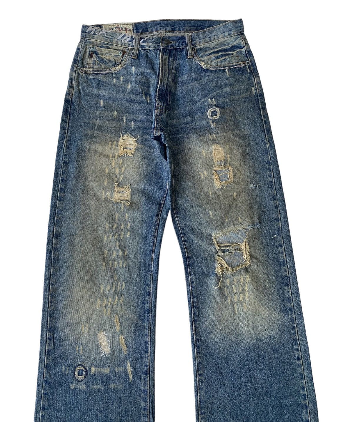 🔥FLARE JEANS RUSTY BAGGY ABERCROMBIE & FITCH DISTRESS DENIM - 5