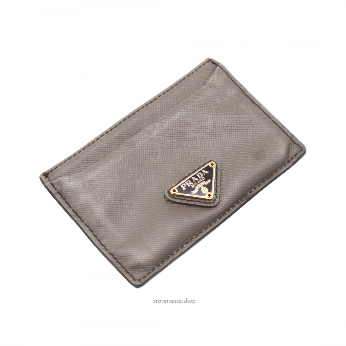 Prada Cardholder Wallet - Grey Saffiano Leather - 3