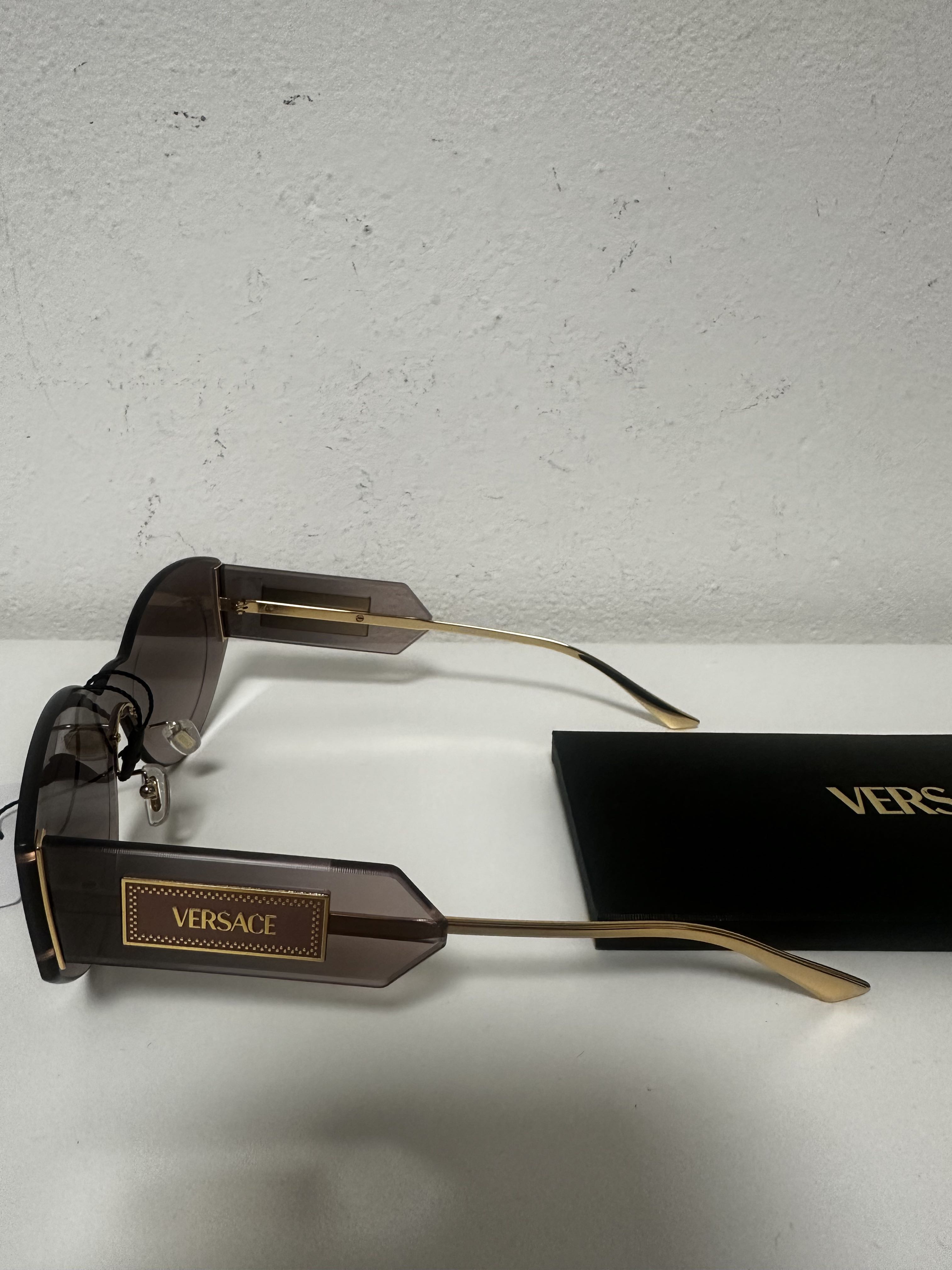 Versace Damier Plaque Shield Sunglasses - 9
