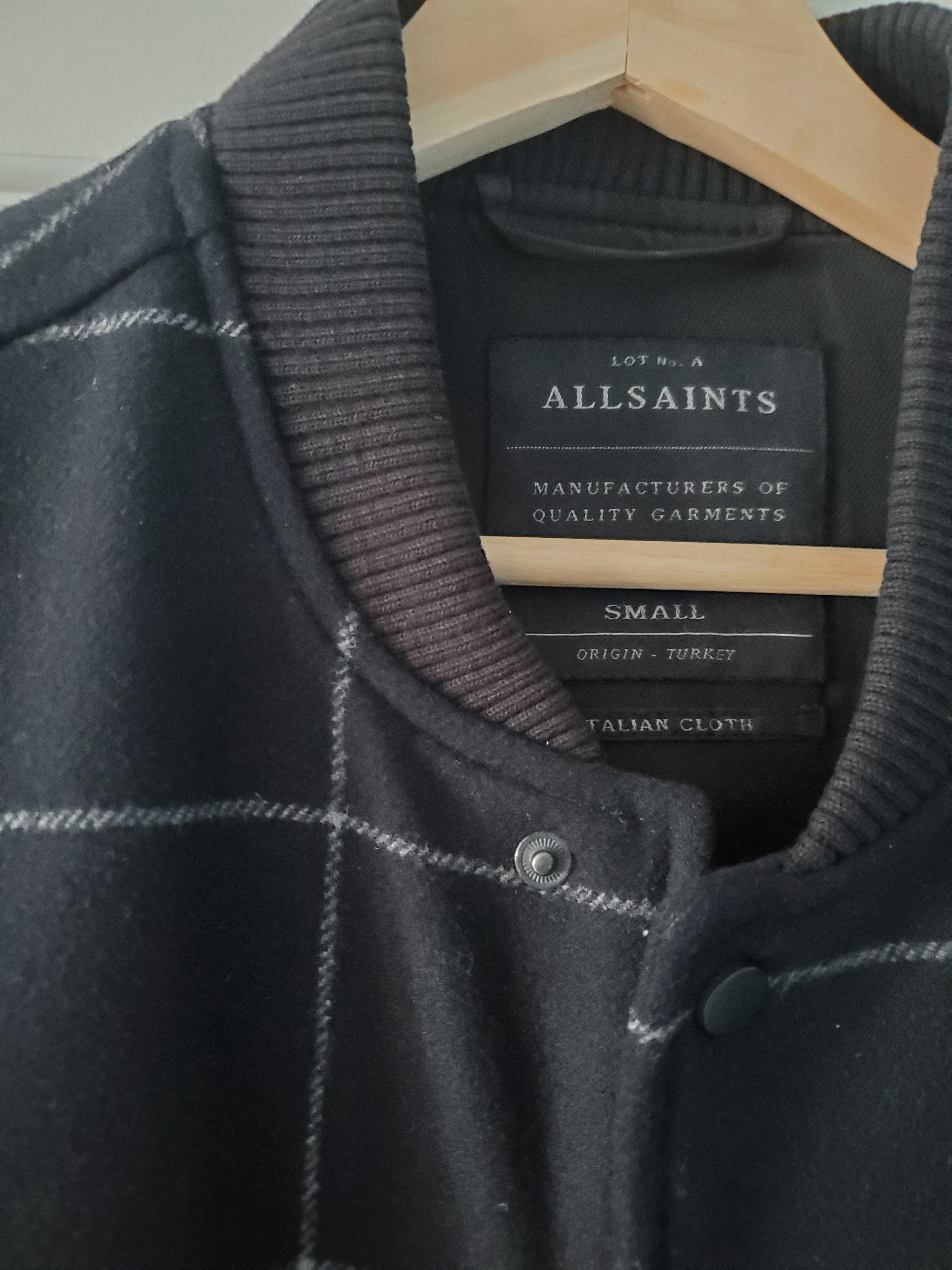 All Saints - Black Wool Check Bomber - 3